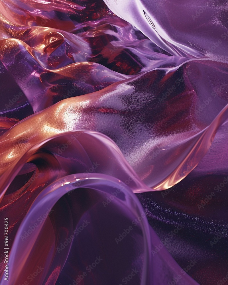 Poster abstract colorful waves of translucent material flowing gracefully, creating a mesmerizing visual ex