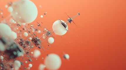 Exploring Advanced Concepts of Satellite Technology in a Vibrant Abstract Visualization