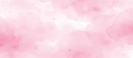 Abstract pink watercolor vector art background for cards, flyer, poster, banner and cover design. Hand drawn flower illustration for Valentines Day. Watercolour brush strokes. Rose. Flower backdrop.