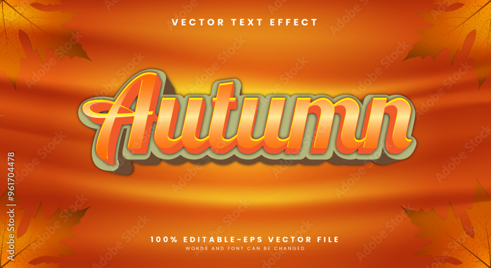 Poster autumn 3d editable text effect template suitable for autumn theme