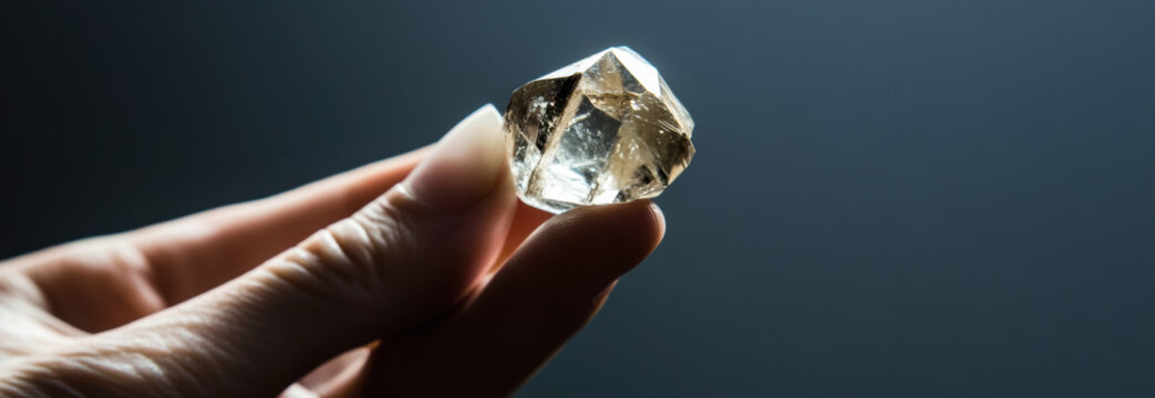 Holding a Crystal.