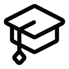 Simple Graduation Cap icon. The icon can be used for websites, print templates, presentation templates, illustrations, etc