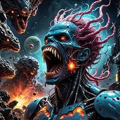 Abstraktion Negative Einstellung zur Realit&auml;t 1x1. Hintergrund f&uuml;r das Design 3.