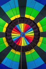 Fototapeta premium Multicolored skin of an hot air ballon with a symmetrical pattern