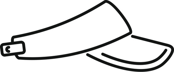 Simple vector icon of a tennis visor cap, perfect for representing sportswear, summer activities, or sun protection