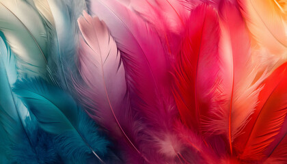 Obraz premium An abstract illustration of feathers colored in various vibrant colors