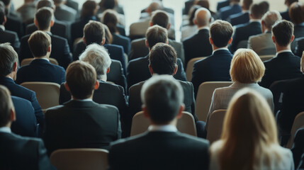 A meeting with a lot of members dressed with different suits of different colors