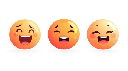 Naklejka premium Flat Vector Design of an Emoji Face on White Background for Digital Use