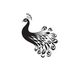 Peacock in cartoon, doodle style . Image for t-shirt, web, mobile apps and ui. Isolated 2d vector illustration in logo, icon, sketch style, Eps 10, black and white. AI Generative