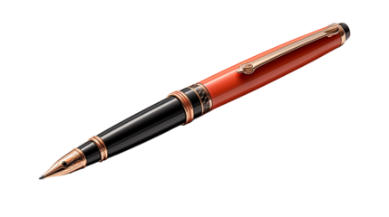 vintage pen, studio view, isolated on transparent background.