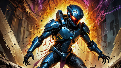 Abstraktion Blau metallisch 16x9. Hintergrund f&uuml;r das Design 2.