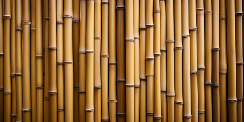 Fototapeta premium Abstract background made from bamboo canes. Naturalness in material, color and structure.
