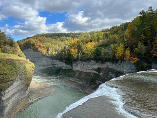 waterfall in autumn