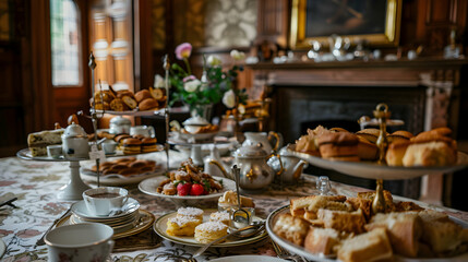 High Tea With Scones And Finger Sandwiches