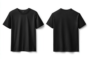 Black Tshirt Mockup Front and Back Isolated created with Generative AI