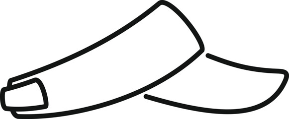 Simple line drawing of a tennis sun visor, perfect for representing summer sports and outdoor activities