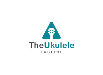 Simple and minimalist ukulele music logo vector illustration.