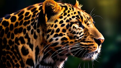 close up portrait of a leopard, leopard in rain forest, native to Sri Lanka , leopard looking at camera portrait 