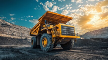 Obraz premium Large quarry truck dump truck quarry mining mining iron ore mining gold diamond copper