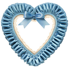blue heart ribbon frame isolated