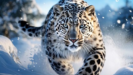 Fototapeta premium close up portrait of a leopard, leopard in rain forest, native to Sri Lanka , leopard looking at camera portrait 