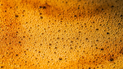 close up of a slice of coffee brewing foam