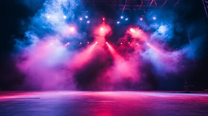 Classic Concert Stage with Fog and Lighting: Atmosphere and Preparation