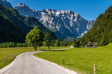 Logar Valley in Slovenia Alpine landscape at summer