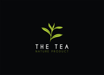 Tea leaf logo design template. Tea shop icon, tea store, packaging product logo vector illustration.