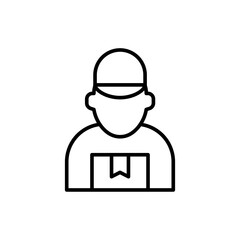 Courier outline icons, minimalist vector illustration ,simple transparent graphic element .Isolated on white background