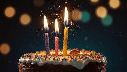birthday cake with candles