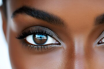 Obraz premium Close up of a Woman s Eye with Makeup