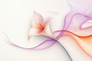 Abstract paper quilling art design featuring a delicate flower with soft flowing colors and intricate details