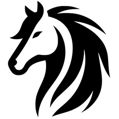Horse head logo silhouette