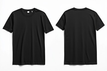 Black Tshirt Mockup Front and Back Isolated created with Generative AI