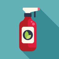 Red spray bottle containing a natural and eco friendly product, perfect for promoting green cleaning and sustainable living