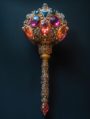 Ornate Jeweled Scepter.