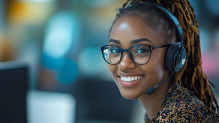 Smiling Customer Service Representative