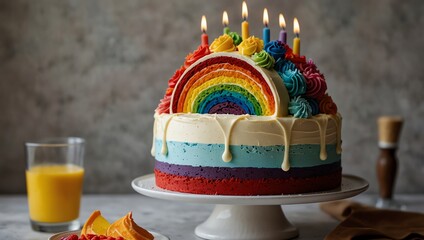 easter cake with candles
