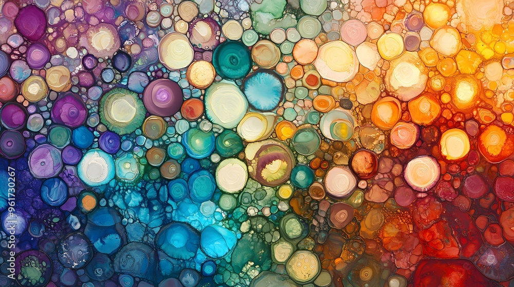 Poster abstract colorful swirls and circles texture background