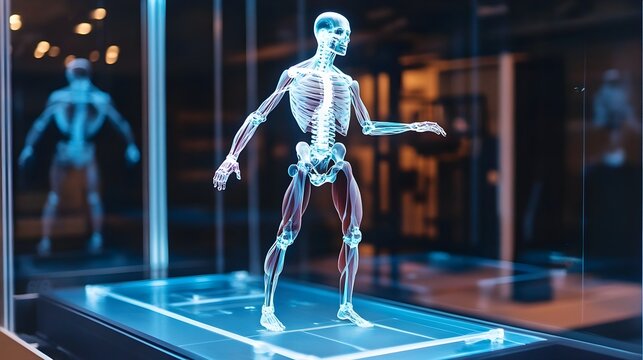 Holographic visualization of advanced robotic technology for muscle rehabilitation and physical therapy