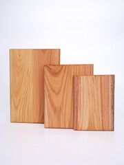 wooden board for slicing food on a white background