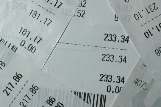 Collage of receipts from the store