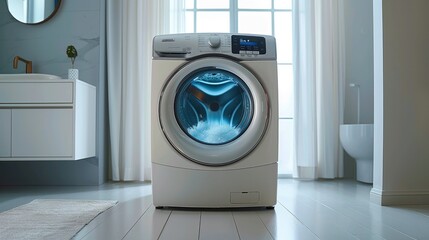 A household inverter drum fully automatic washing machine that is completely different from the market, with a full sense of technology. Generative AI.