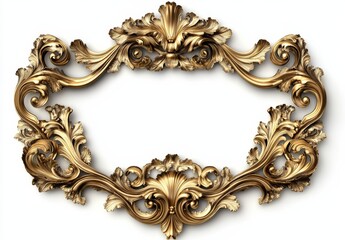 picture frames isolated on white background gold vintage set