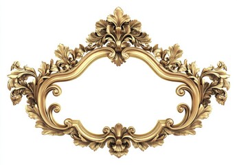 picture frames isolated on white background gold vintage set