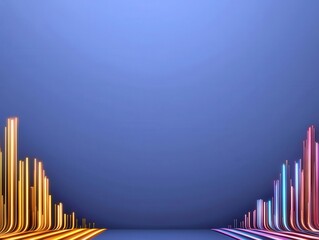 Obraz premium Holographic 5G network, futuristic landscape, digital cityscape, glowing signal paths, sleek design