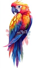 Obraz premium Playful cartoon-style parrot with exaggerated features and bold, cheerful colors, creating a lively scene.