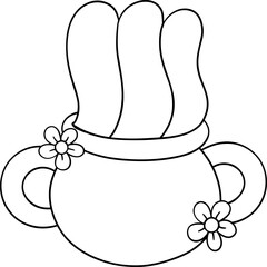 Cute flower Halloween cauldron Girly Coquette Cartoon 