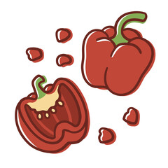 Slice red bell pepper